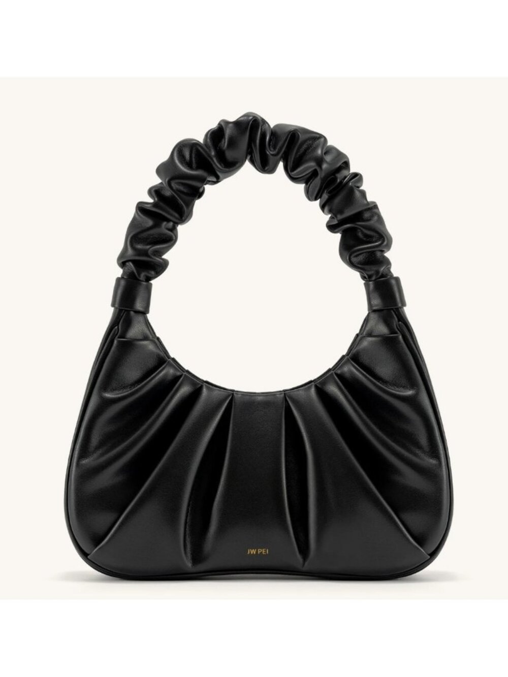 JW PEI Gabbi ruched mini hobo shoulder bag + Dust bag  BLACK